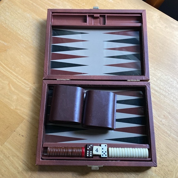 Vintage Backgammon Set Travel Brief Case - Picture 1 of 7